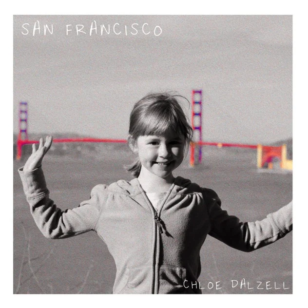 San Francisco single artwork, a childhood portrait of Chloe and the Golden Gate Bridge
